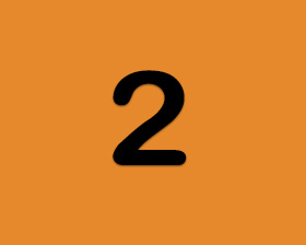 Orange background with number 2 representing used but still new cooking oil
