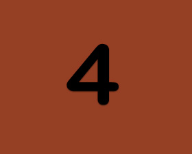 Brown/Maroon background with number 4 representing used cooking oil that needs to be replaced immediately